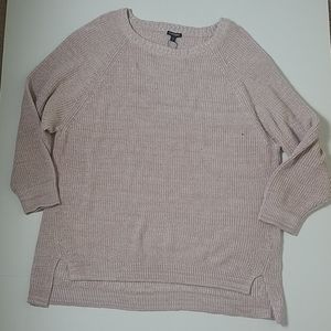Express crew neck pink and white marled sw…